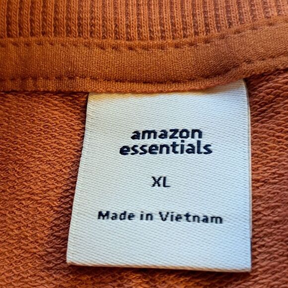 NWT AMAZON ESSENTIALS Studio Terry Long-Sleeve Funnel Neck Sweatshirt Caramel/L - Picture 9 of 12